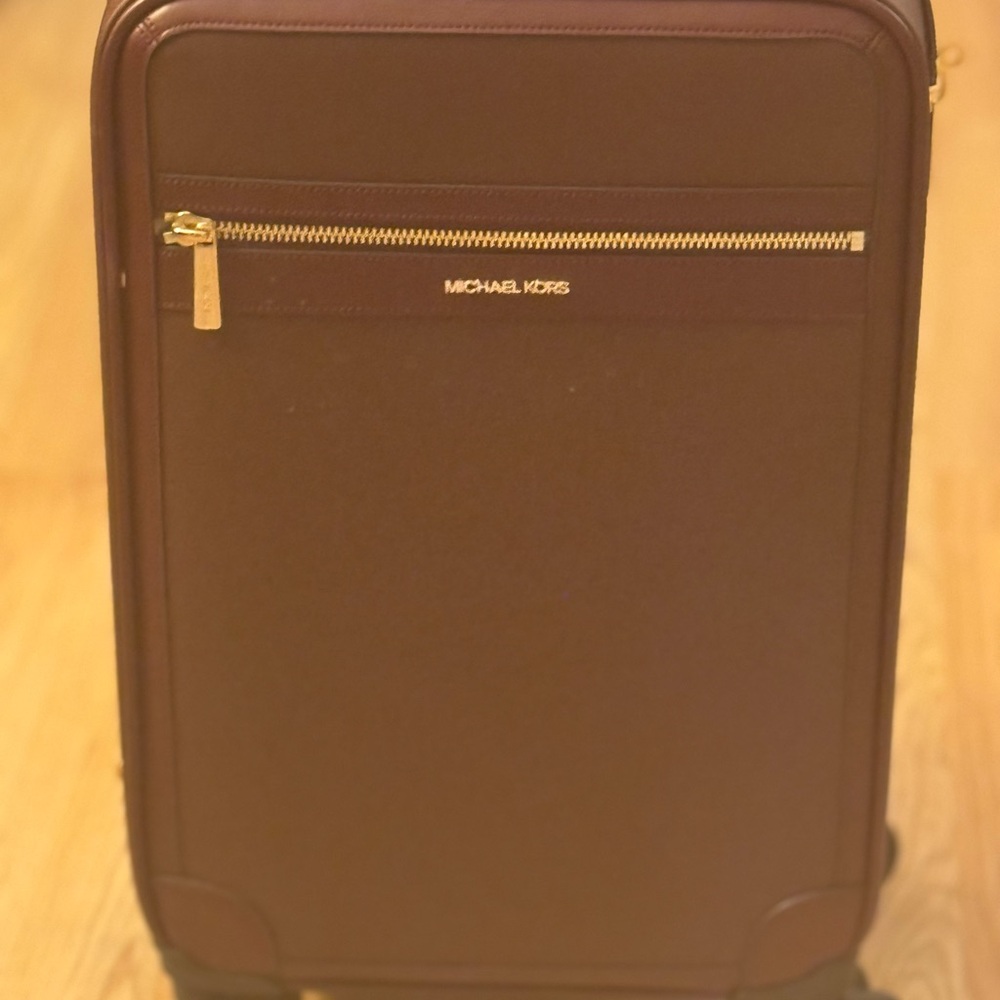 Michael Kors Small Burgundy JetSet Travel Bag with Gold Accents